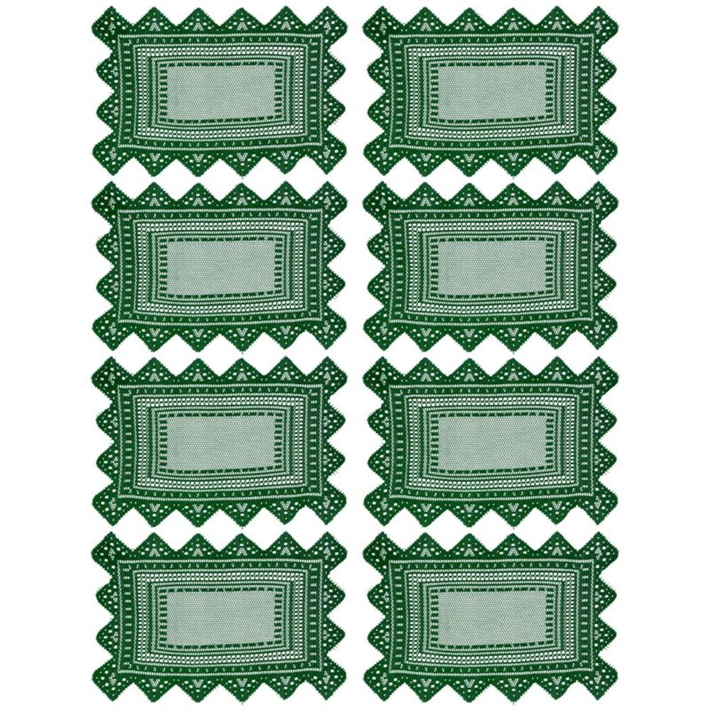 Holiday Lace 8pc Placemat Set in Green